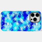 抽象的な青い重なり合う四角形のパターン Case-Mate iPhoneケース (裏面 (横))