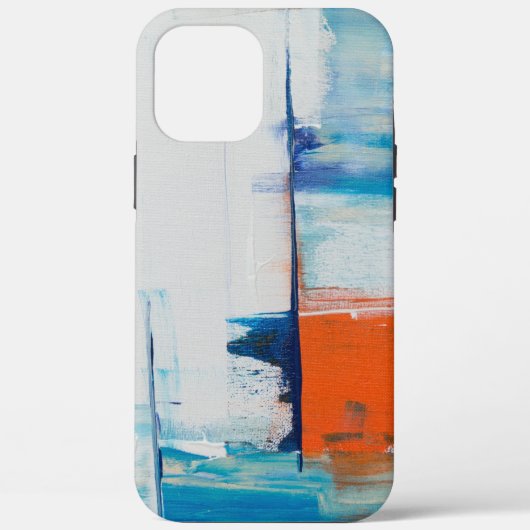 抽象的な青とオレンジのモダンアート Case-Mate iPhoneケース (裏面)
