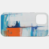 抽象的な青とオレンジのモダンアート Case-Mate iPhoneケース (裏面 (横))