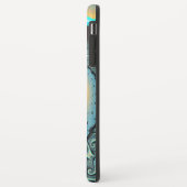 抽象的な青とターコイズとオレンジのフラクタルアート螺旋 Case-Mate iPhoneケース (裏面/左)