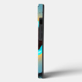 抽象的な青とターコイズオレンジのフラクタルアート螺旋 Case-Mate iPhoneケース (裏面 / 左)