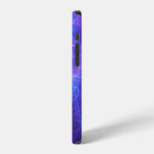 抽象的な青とピンクの渦巻くフラクタル iPhoneケース (左側面)