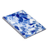 抽象的な青と白の葉の写真ノートブック ノートブック (右側)