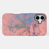 抽象的な青と緑とピンク iPhoneケース (裏面横)
