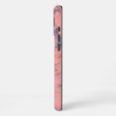 抽象的な青と緑とピンク iPhoneケース (左側面)