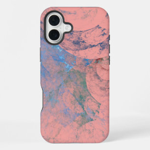 抽象的な青と緑とピンク iPhone 16 PLUSケース