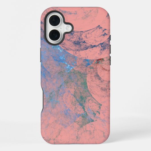 抽象的な青と緑とピンク iPhoneケース (裏面)