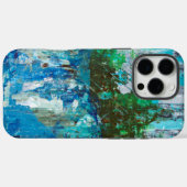 抽象的な青と緑のテクスチャードランドスケープ Case-Mate iPhoneケース (裏面 (横))