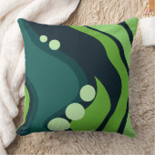 抽象的な青と緑の有機的な流動的な形 クッション (ブランケット)
