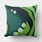 抽象的な青と緑の有機的な流動的な形 クッション (正面)