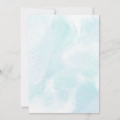 抽象的な青と緑の花の結婚式招待状 招待状 (裏面)