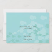 抽象的な青と茶色の結婚式後お祝いカード 招待状 (裏面)