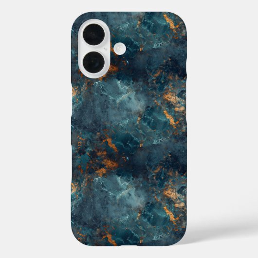 抽象的な青と金のペイントテクスチャ Case-Mate iPhoneケース (裏面)