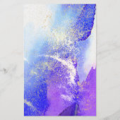 抽象的な青の水彩画にフェイクゴールドダスト チラシ (裏面)