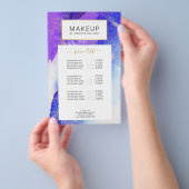 抽象的な青の水彩画にフェイクゴールドダスト チラシ (ハンドル)