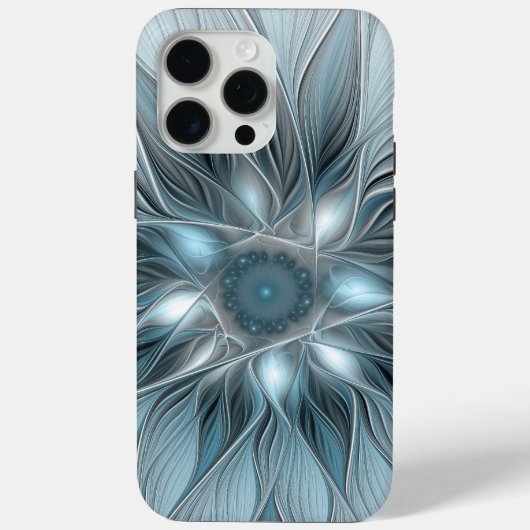 抽象的な青みがかった灰色の花のフラクタルデザイン Case-Mate iPhoneケース (裏面)
