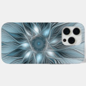 抽象的な青みがかった灰色の花のフラクタルデザイン Case-Mate iPhoneケース (裏面 (横))