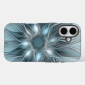 抽象的な青みがかった花のフラクタルデザイン Case-Mate iPhoneケース (裏面 (横))