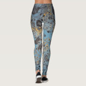 抽象的な青及び金ゴールドのレギンス レギンス (裏面)