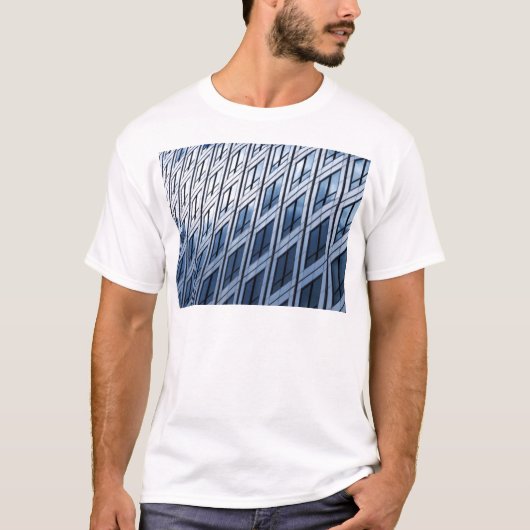 抽象的な青灰色の窓 Tシャツ (正面)