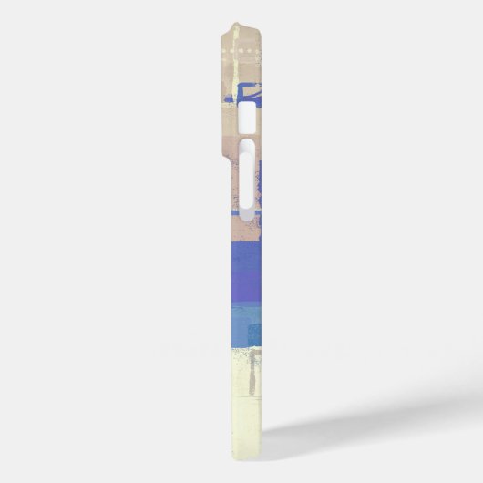 抽象的な青紫色のタウペ アイボリー ミックスメディア Case-Mate iPhoneケース (裏面 / 左)