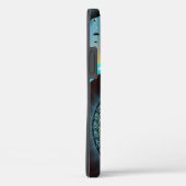抽象的な青緑とオレンジのフラクタルアートスパイラル Case-Mate iPhoneケース (裏面 / 右)