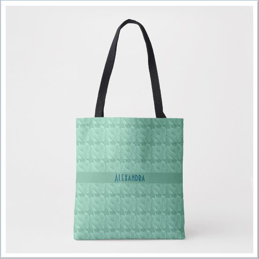 抽象的な青緑のアクアマリンのクリスタル トートバッグ