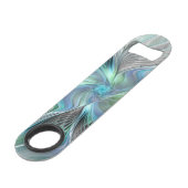 抽象的な青緑の蝶のファンタジーフラクタルアート スピード栓抜き (正面アングル)