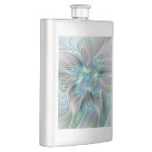 抽象的な青緑の蝶のファンタジーフラクタルアート フラスク (右)