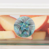 抽象的な青緑の蝶のファンタジーフラクタルアート ラベル (貼付)