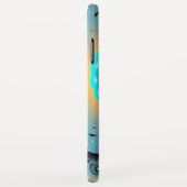 抽象的な青緑色とオレンジのフラクタルアートスパイラル Case-Mate iPhoneケース (裏面/右)