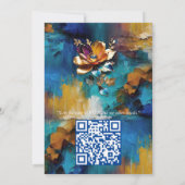 抽象的な青銅色と金色がかった青のバロックスタイル 招待状 (裏面)