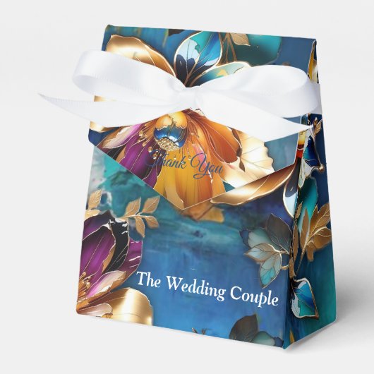 抽象的な青銅、黄金と青のバロックスタイル フェイバーボックス (正面サイド)