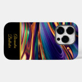 抽象的な青 紫 金 緑エメラルドグリーン 黄色 Case-Mate iPhoneケース (裏面 (横))