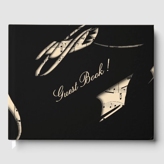 抽象的な音楽のゲストブック ピンク ゲストブック (正面)