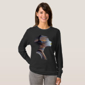 抽象的な音楽のポートレート 女性用長袖Tシャツ Tシャツ (正面フル)