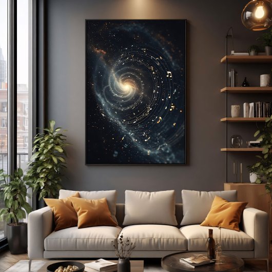 抽象的な音楽の宇宙スパイラル キャンバスプリント