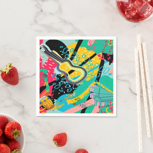 抽象的な音楽の融合 スタンダードカクテルナプキン (インサイチュ)