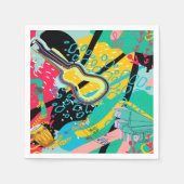 抽象的な音楽の融合 スタンダードカクテルナプキン (正面)