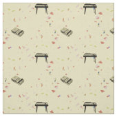 抽象的な音楽ヴィンテージ器官の記録パターン生地 ファブリック (見本)