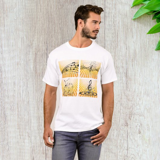 抽象的な音符が躍動する Tシャツ