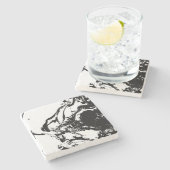 抽象的な顔たち 偶然の芸術 石コースター ストーンコースター (横)