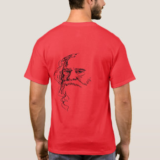 抽象的な顔のスケッチバックプリントT Tシャツ