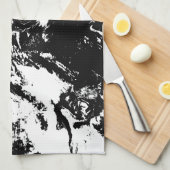 抽象的な顔 偶発的なアート キッチンタオル (四つ折り)