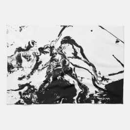 抽象的な顔 偶発的なアート キッチンタオル