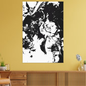 抽象的な顔 偶発的なアート キャンバスプリント (インサイチュ (リビング))