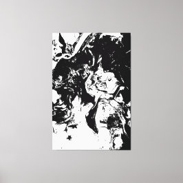 抽象的な顔 偶発的なアート キャンバスプリント