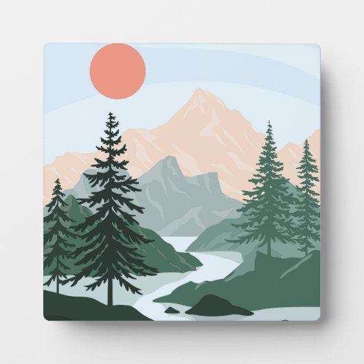 抽象的な風景のイラスト フォトプラーク (正面)