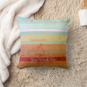 抽象的な風景のストライプ & あなたの言葉 クッション (ブランケット)