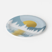 抽象的な風景 ゴールデン ウィンター サンセット サンライズ ペーパープレート (アングル)